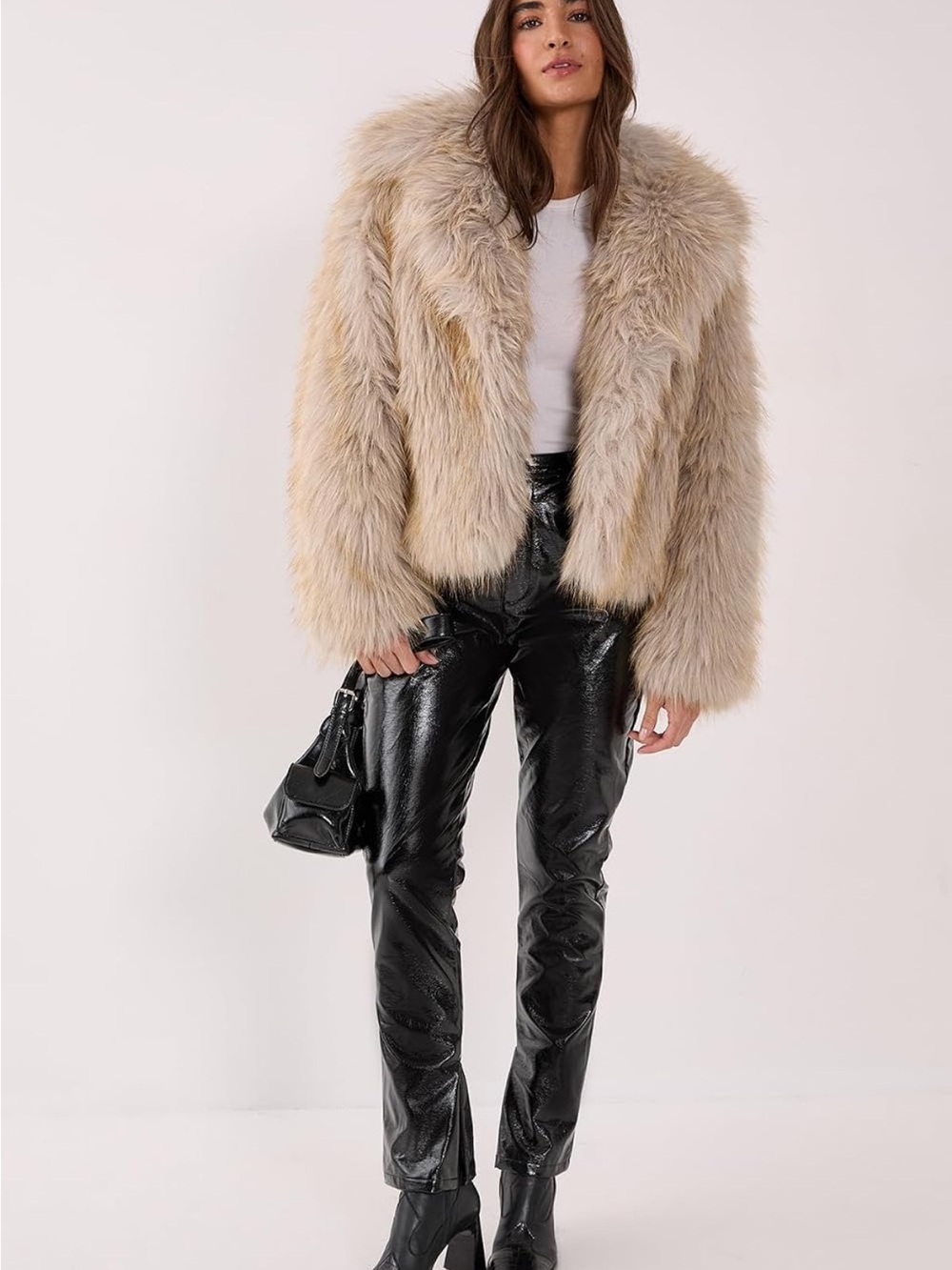 Nasty Gal Plush Faux Fur Teddy Jacket in Beige - Picture 2 of 5